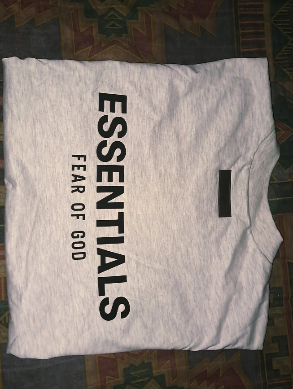 Fear of God Essentials Light Gray Tee with Black Logo
